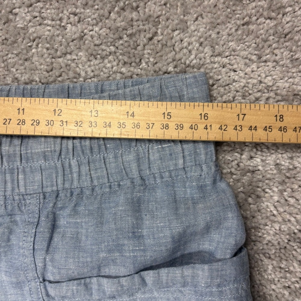 Athleta Cabo Linen 4" Short Blue Heathered Drawstring Waist 447245 Womens Size 8 - Picture 6 of 11